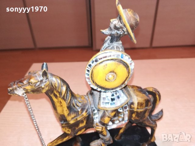 дон кихот и коня-тежка масивна фигура-25х20х8см-L, снимка 3 - Колекции - 21693321