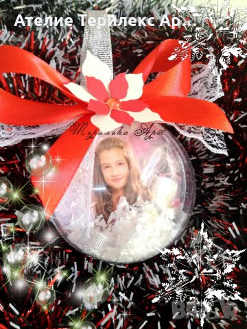 Коледна топка за елха със снимка, снимка 1 - Коледни подаръци - 23461241