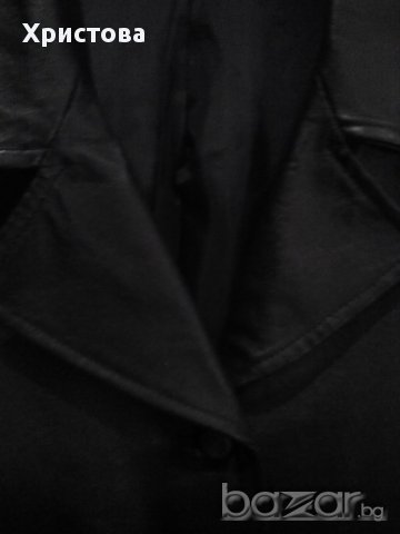 Черно сако от естествена кожа, М., снимка 3 - Костюми - 13834033