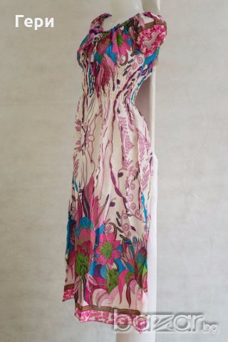 Дълга цветна лятна плажна рокля Аnabelle - M, снимка 4 - Рокли - 18685672