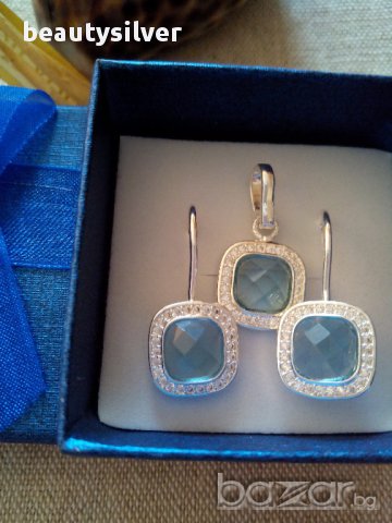 Сребърни стерлинги обеци и колие в стил ТHOMAS SABO, снимка 2 - Обеци - 11444573