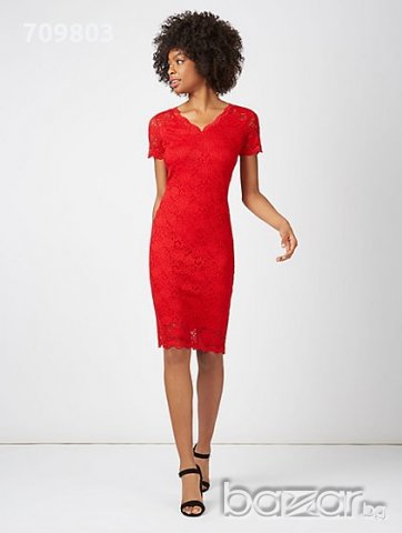 НОВА червена дамска рокля дантела размери М, 59лв, снимка 1