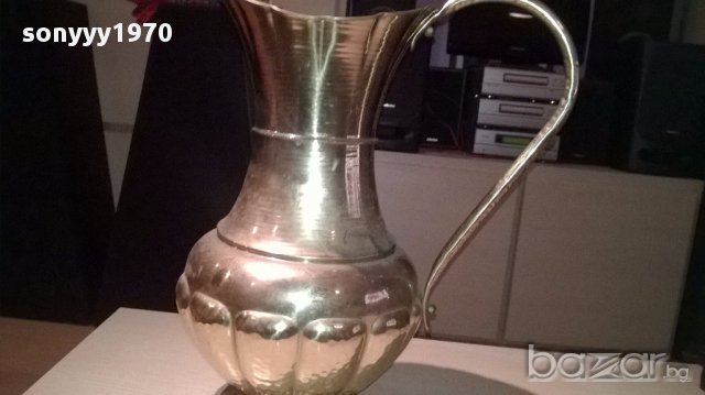 Огромна ретро кана-мед/месинг/бронз-50/41/30см-внос швеицария, снимка 4 - Антикварни и старинни предмети - 12833750