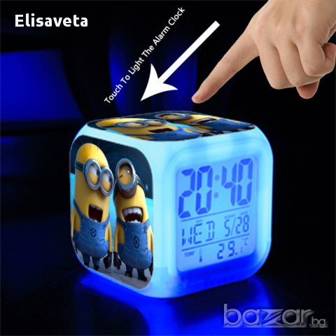 Миниони Despicable Me Alarm часовници с термометър с 7 цвята на дисплея, снимка 2 - Други - 12283345