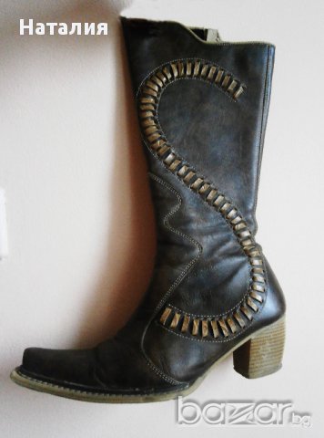  EЛЕГАНТНИ ДАМСКИ БОТУШИ ОТ ЕСТЕСТВЕНА КОЖА, снимка 3 - Дамски ботуши - 8949367