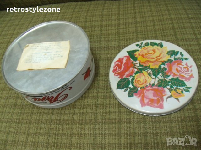 № 2705 стара ламаринена кутия / бонбониера " Роза "  . - юбилейна , лимитирана серия 50 години  ЗШЗИ, снимка 5 - Други ценни предмети - 24727068