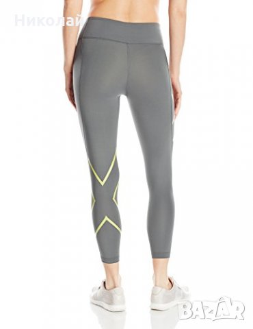 2xu mid rise compression tights W slate-lime, снимка 4 - Клинове - 24426276