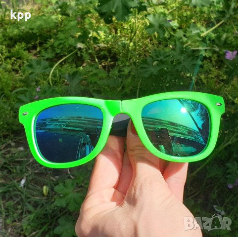 Зелени Слънчеви очила сгъваеми унисекс , снимка 3 - Слънчеви и диоптрични очила - 25478004
