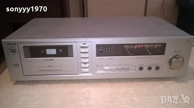 philips f612100-stereo deck-made in belgium-внос швеицария