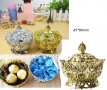 Сребърна златна кутия тип корона пластмасова кутийка за лакомства декор парти и др , снимка 2