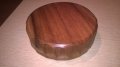 Ретро купа кръгла 15.5х4.5см-тиково дърво-внос швеицария, снимка 6