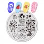 BeautyBigBang BBB-019 mom сърца кръгъл Шаблон за щампа печати за нокти плочка