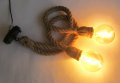 Висящa лампa - Корабно въже -  за две крушки, снимка 3