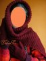 Комплект - плетени ръкавици и шал ,,Зима в бордо", снимка 4