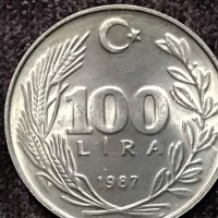 100 лири Турция 1987, снимка 2 - Нумизматика и бонистика - 25183368