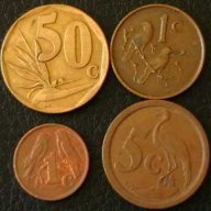 лот от 4 монети, Южна Африка, снимка 1 - Нумизматика и бонистика - 10030493