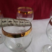 Ретро кристални чаши с златен кант , снимка 5 - Антикварни и старинни предмети - 19581397