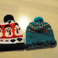 Две зимни шапки + една коледна, снимка 2 - Шапки, шалове и ръкавици - 16759173