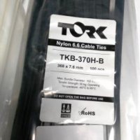 Кабелни превръзки бели/черни 368х7,6 TORK UV -40/+85°C 100бр., снимка 3 - Строителни материали - 19955894