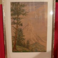 Акварел-"Планински пейзаж", снимка 4 - Антикварни и старинни предмети - 15597930