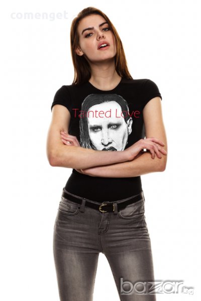 New! Дамска тениска MARILYN MANSON ROCK с къс ръкав! Поръчай модел с твоя снимка!, снимка 1