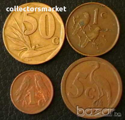 лот от 4 монети, Южна Африка, снимка 1
