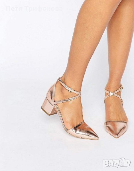 ЛИКВИДАЦИЯ НАЛИЧНИ розово злато остри сандали от Англия 38,39 номер, снимка 1