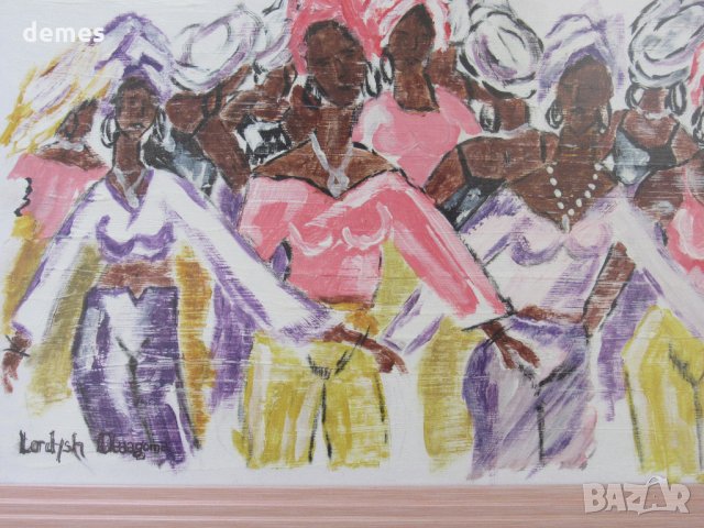  Танцуващи жени-картина с маслени бои, снимка 7 - Картини - 25769777
