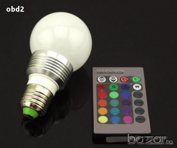LED 9W RGB лампа с дистанционно управление Е27 220V, снимка 6 - Лед осветление - 13312756