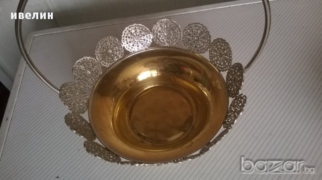 позлатена метална купичка, снимка 2 - Антикварни и старинни предмети - 13575529