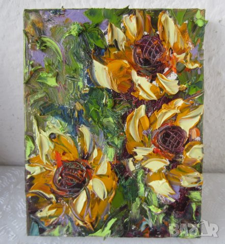 Цветя, масло / платно Art by MiMa МиМа - модерна картина , снимка 2 - Картини - 25549981