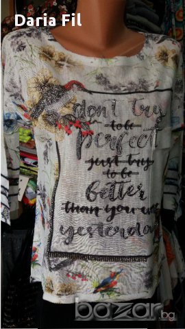НЕВЕРОЯТНО КРАСИВА БЛУЗА, снимка 2 - Тениски - 18018211