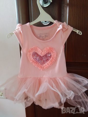 Бебешка боди рокля цвят корал, снимка 1 - Бодита за бебе - 22852844