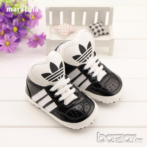 бебешки маратонки буйки обувки адидас adidas baby black , снимка 4 - Бебешки обувки - 9102273