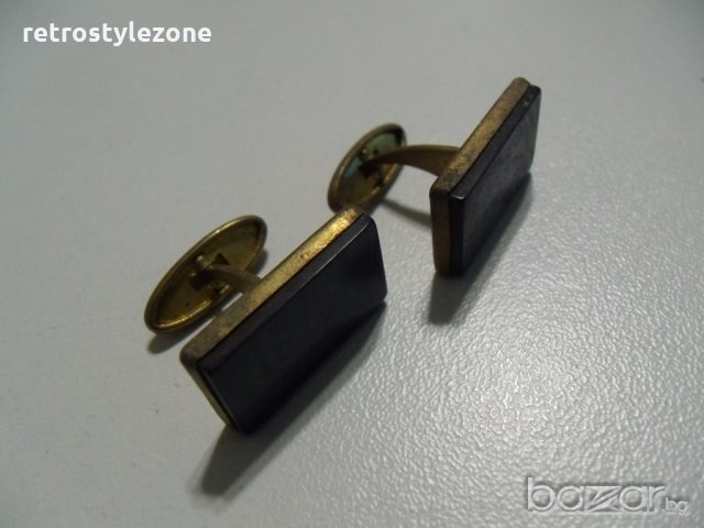 № 401  стари ръкавели  - с черна плочка, снимка 4 - Други ценни предмети - 20749932