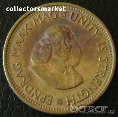 1/2 цент 1961, Южна Африка, снимка 2 - Нумизматика и бонистика - 10018626