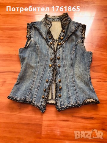 Дамски дънков елек, снимка 3 - Елеци - 23829284