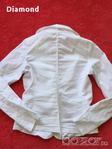 Намалено! Дамско бяло сако S + подарък топ, снимка 4 - Сака - 17431773