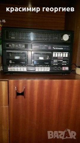 Комбиниран грамофон и касетофон Schneider SP112 ретро УНИКАТ, снимка 2 - Радиокасетофони, транзистори - 23065792