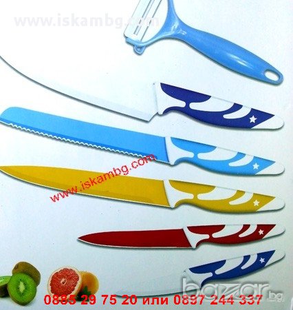 Комплект керамични ножове + белачка , снимка 2 - Прибори за хранене, готвене и сервиране - 12538569