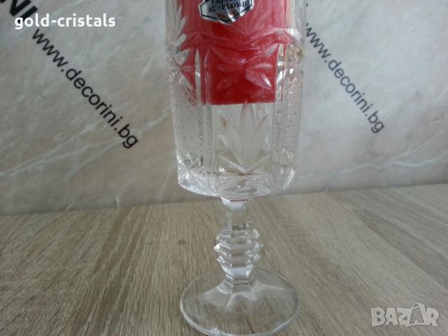 Кристална чаша свещник, снимка 3 - Вази - 24069628