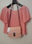 Розова къса блуза плисе голи рамене размер С от Англия, снимка 3