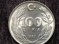 100 лири Турция 1987, снимка 2