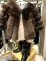 Дамско кафяво палто от лисица