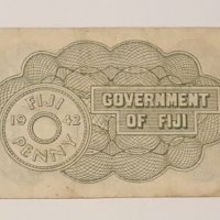 X RARE 1942 GOVERNMENT OF FIJI PENNY NOTE, снимка 2 - Нумизматика и бонистика - 18917021