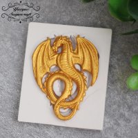 Дракон змей силиконов молд форма украса декор торта фондан шоколад, снимка 1 - Форми - 19139334
