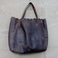 Старинна пазарска кожена чанта 2, снимка 3 - Антикварни и старинни предмети - 20130097