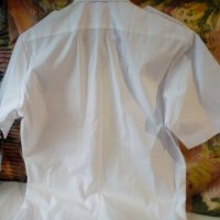 Бяла мъжка риза , куртка, с пагончета, къс ръкав , снимка 4 - Ризи - 24632704