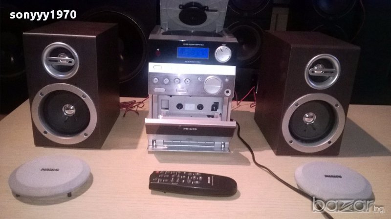 Philips cd/tuner/deck/amplifier/remote+колони-внос швеицария, снимка 1