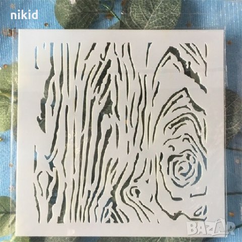 Кора дърво дървесина стенсил шаблон за спрей за торта украса кекс декорация с пудра захар боя